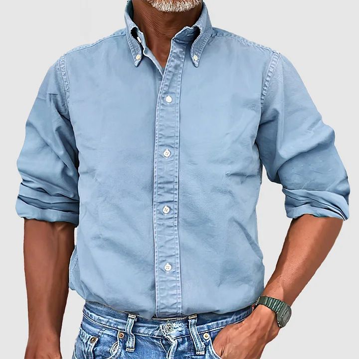 Men Vintage Shirts New Long Sleeve Button Down Shirt Men Casual Worked Shirt Male Chemise Homme  Shirts