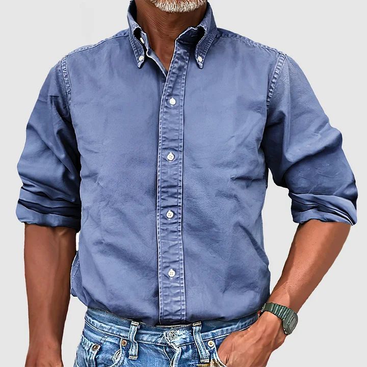 Men Vintage Shirts New Long Sleeve Button Down Shirt Men Casual Worked Shirt Male Chemise Homme  Shirts