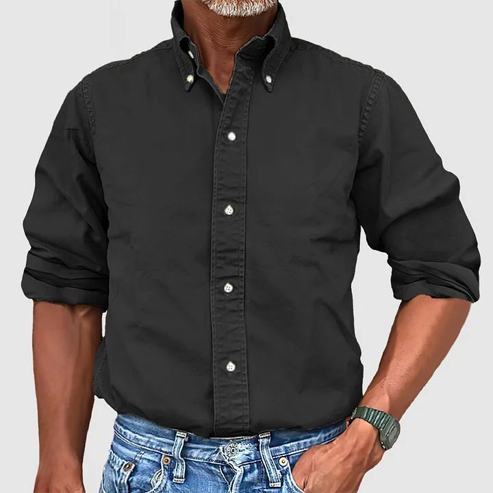 Men Vintage Shirts New Long Sleeve Button Down Shirt Men Casual Worked Shirt Male Chemise Homme  Shirts