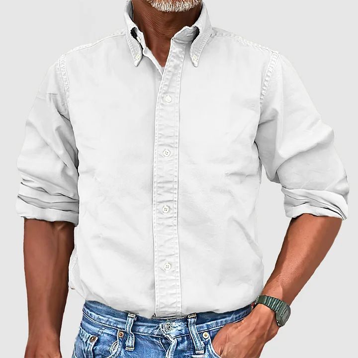 Men Vintage Shirts New Long Sleeve Button Down Shirt Men Casual Worked Shirt Male Chemise Homme  Shirts