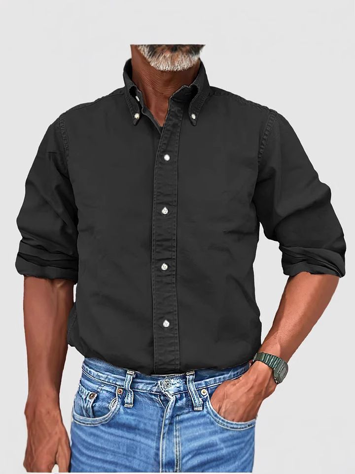 Men Vintage Shirts New Long Sleeve Button Down Shirt Men Casual Worked Shirt Male Chemise Homme  Shirts