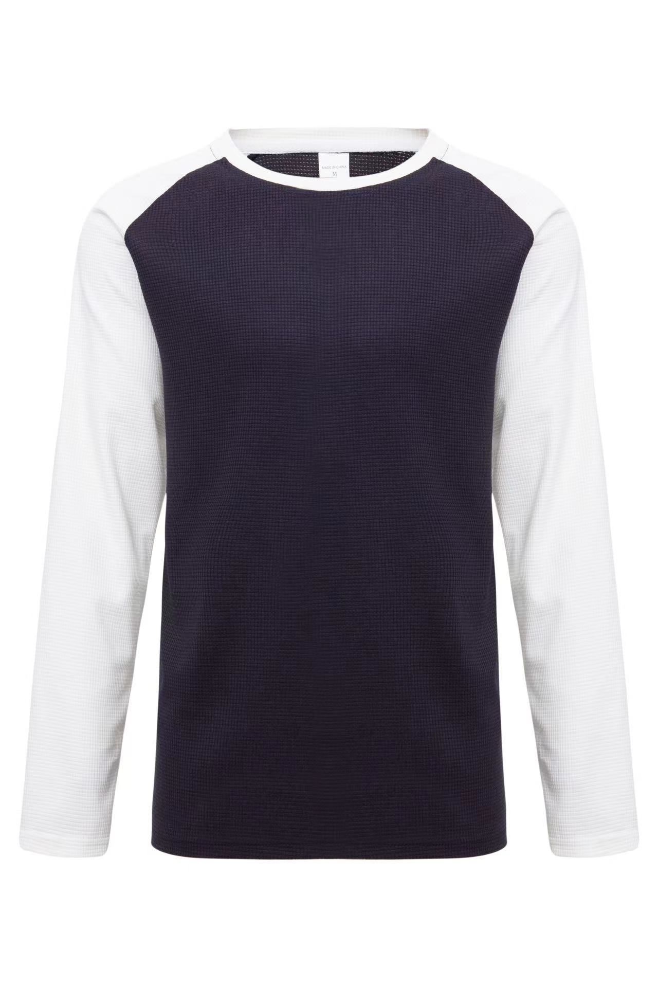 Good Quality Men's Oversize Long Raglan Sleeve Tshirt Custom Plain Black Waffle Tshirt Printing  T-Shirts