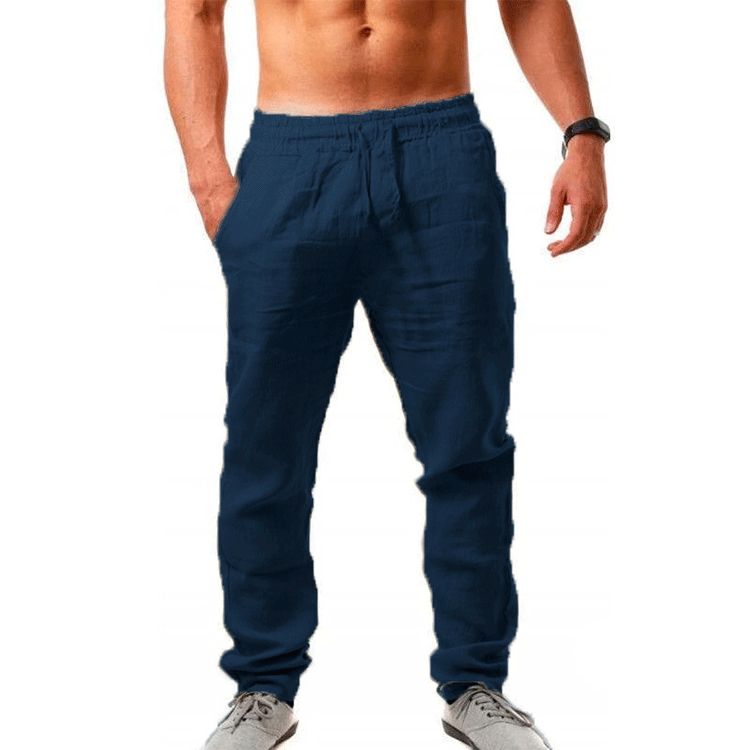 Custom High Quality New Men's Sweatpants Casual Pants Fashion Pencil Natural Linen Pants Trousers For Men Pants Casual