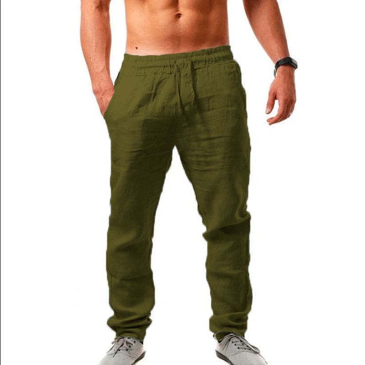 Custom High Quality New Men's Sweatpants Casual Pants Fashion Pencil Natural Linen Pants Trousers For Men Pants Casual