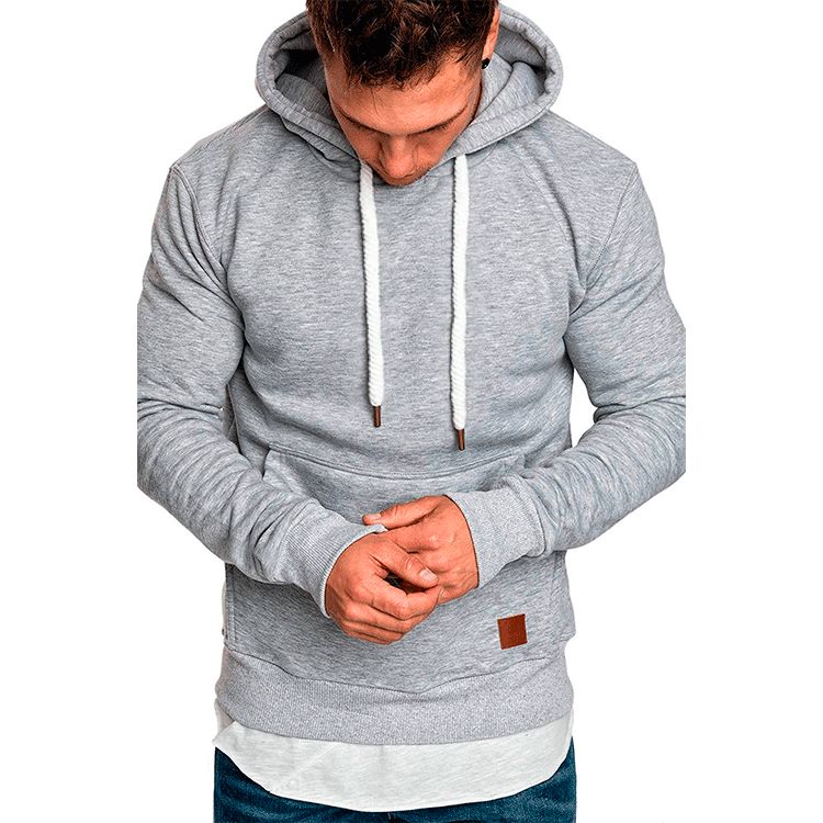 Men's Fall Winter Multi-Color Pullover Hoodie Sweatshirt Polyester Custom Logo Long Length with Hood Plain Pattern  Supply