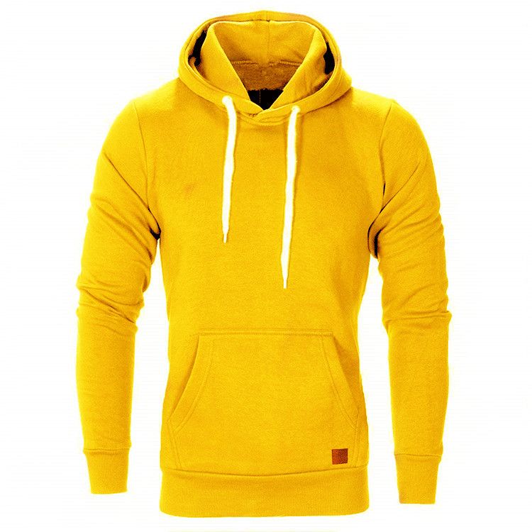 Men's Fall Winter Multi-Color Pullover Hoodie Sweatshirt Polyester Custom Logo Long Length with Hood Plain Pattern  Supply