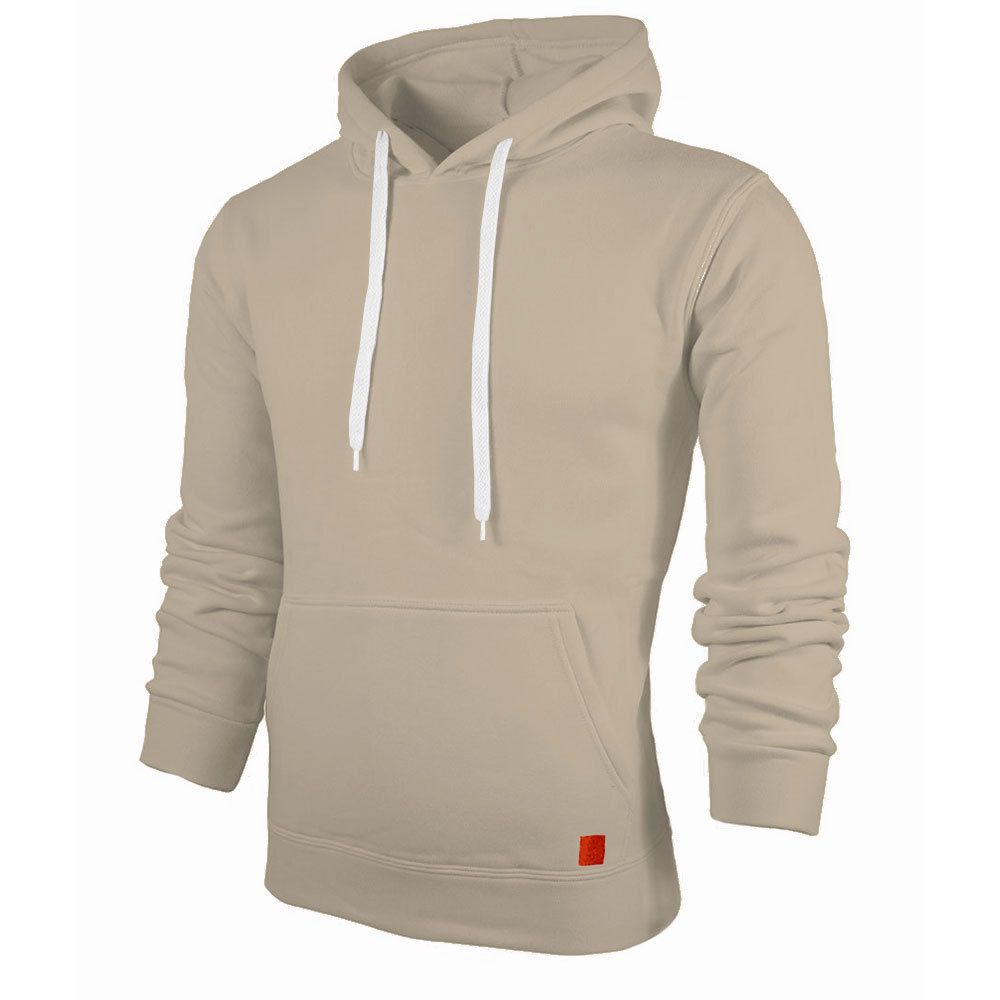 Men's Fall Winter Multi-Color Pullover Hoodie Sweatshirt Polyester Custom Logo Long Length with Hood Plain Pattern  Supply