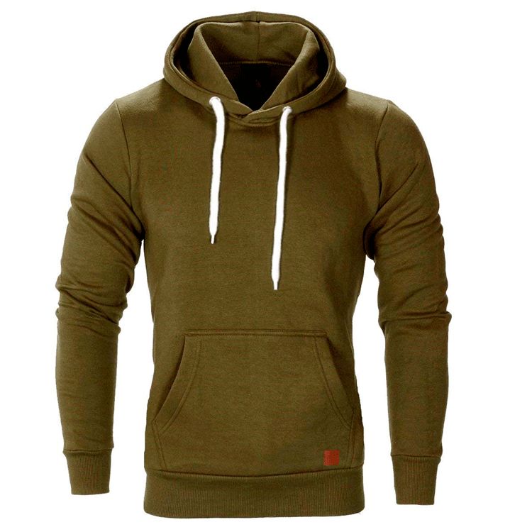 Men's Fall Winter Multi-Color Pullover Hoodie Sweatshirt Polyester Custom Logo Long Length with Hood Plain Pattern  Supply