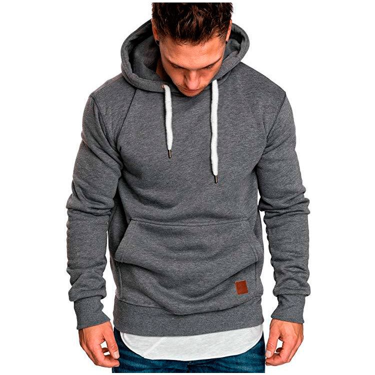 Men's Fall Winter Multi-Color Pullover Hoodie Sweatshirt Polyester Custom Logo Long Length with Hood Plain Pattern  Supply