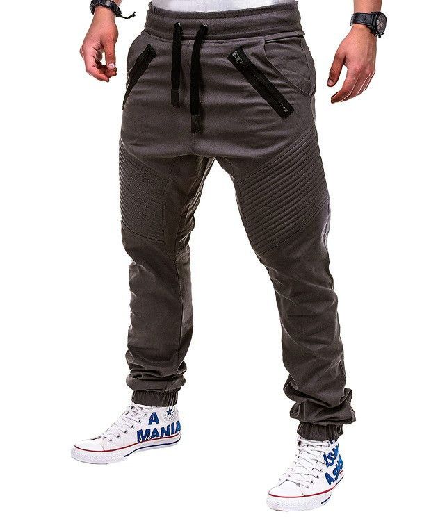 High Quality Men's Sport Jogger Pants New Fashion Casual Cargo Trousers Zipper Pockets Wholesale Woven Fabric Flat Front Style Casual