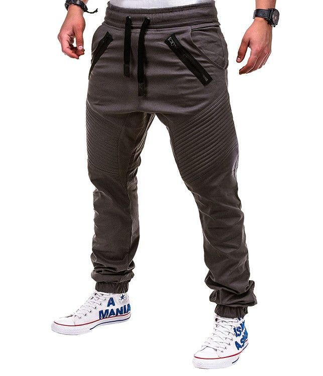 High Quality Men's Sport Jogger Pants New Fashion Casual Cargo Trousers Zipper Pockets Wholesale Woven Fabric Flat Front Style Casual