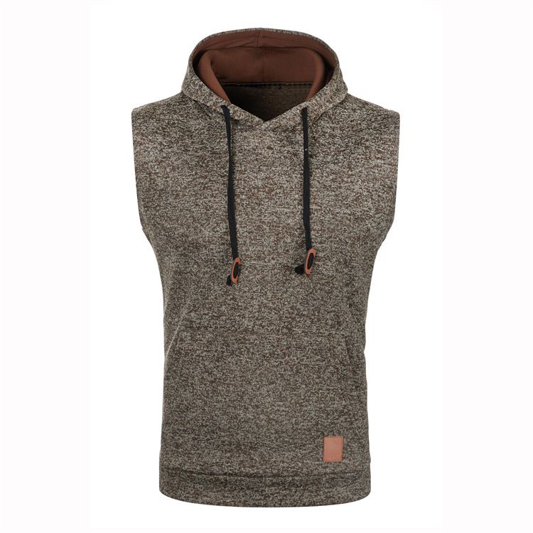 Mens Gym Sleeveless Hoodie Tank Tops Hooded Vest T-Shirt  Men's Clothing  Tops Sweaters