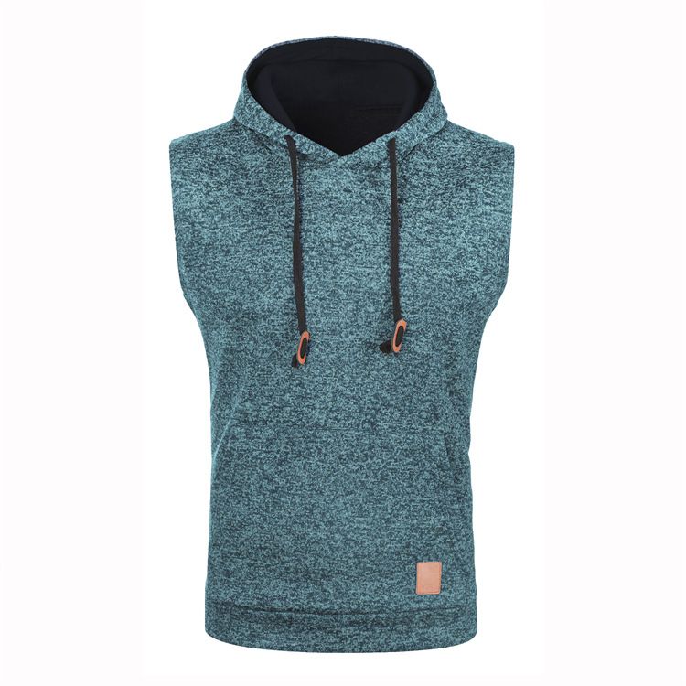 Mens Gym Sleeveless Hoodie Tank Tops Hooded Vest T-Shirt  Men's Clothing  Tops Sweaters