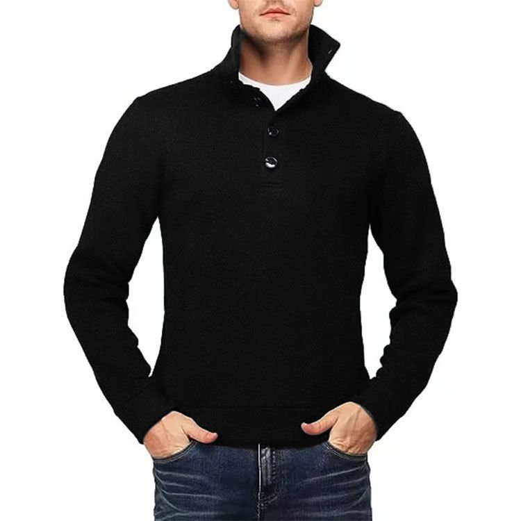 Men's half cardigan Autumn and winter Korea loose thin cashmere sweater casual jumper long sleeve embroidered  sweater