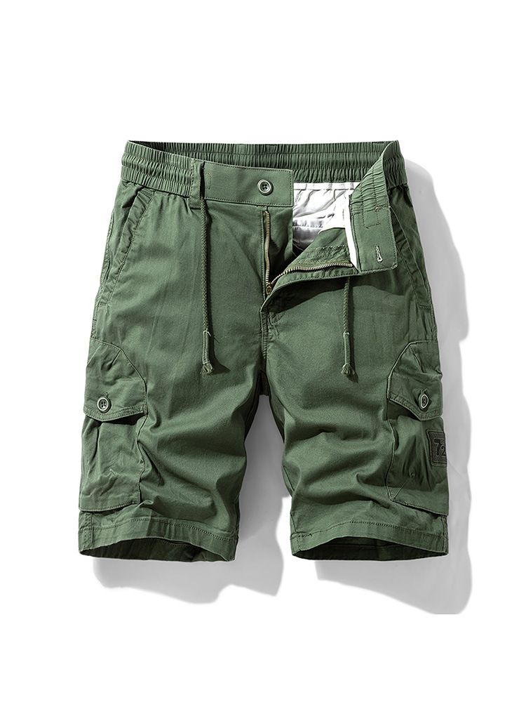 Cargo shorts men's loose straight leg casual short pants Summer men wear Drawstring pants  Shorts