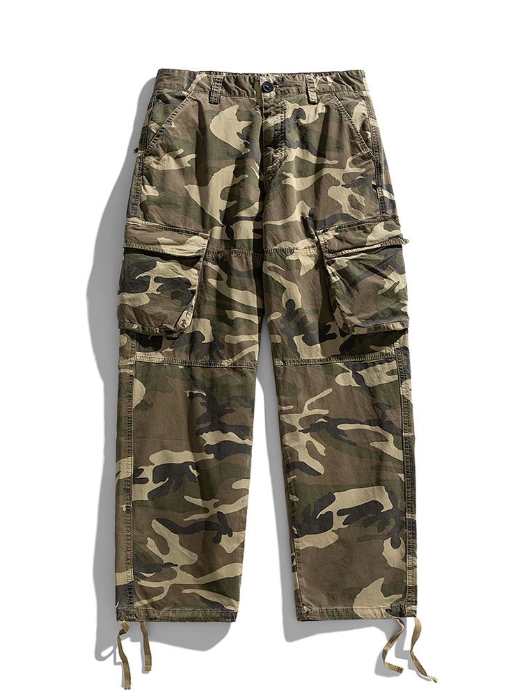 Manufacturer custom all over printed work camouflage trousers man utility pocket  pocket camo baggy cargo pants men  Casual