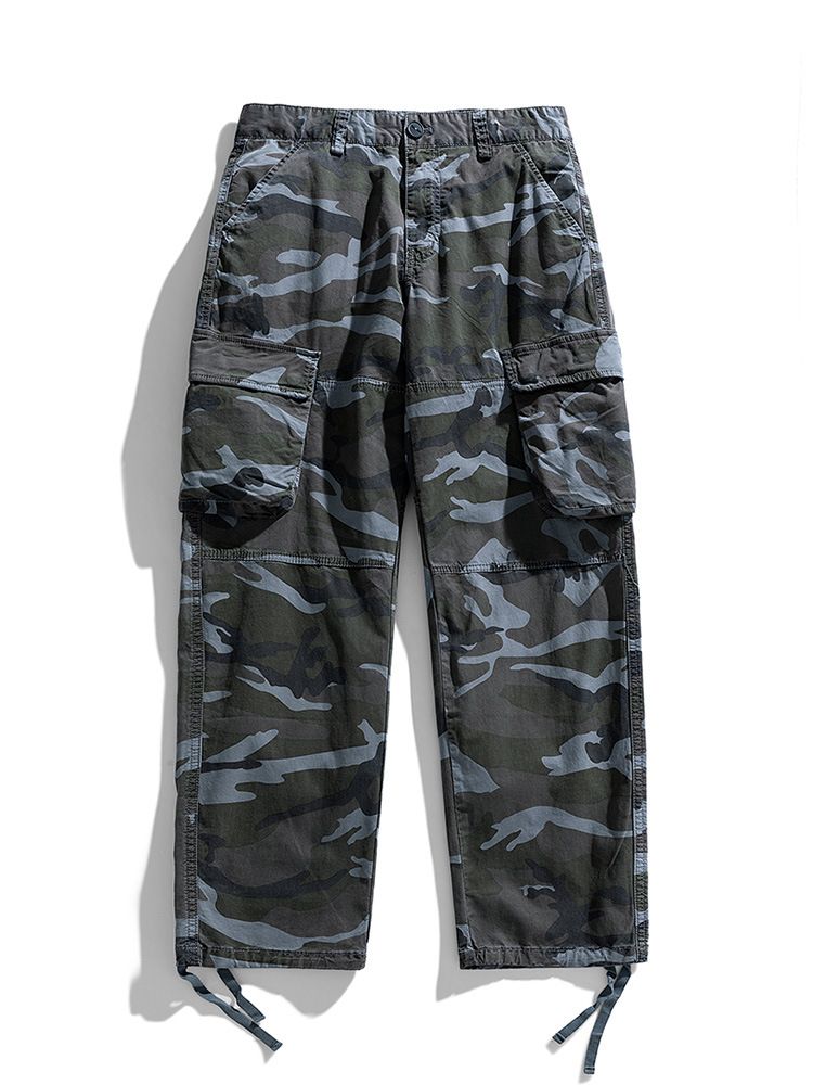 Manufacturer custom all over printed work camouflage trousers man utility pocket  pocket camo baggy cargo pants men  Casual
