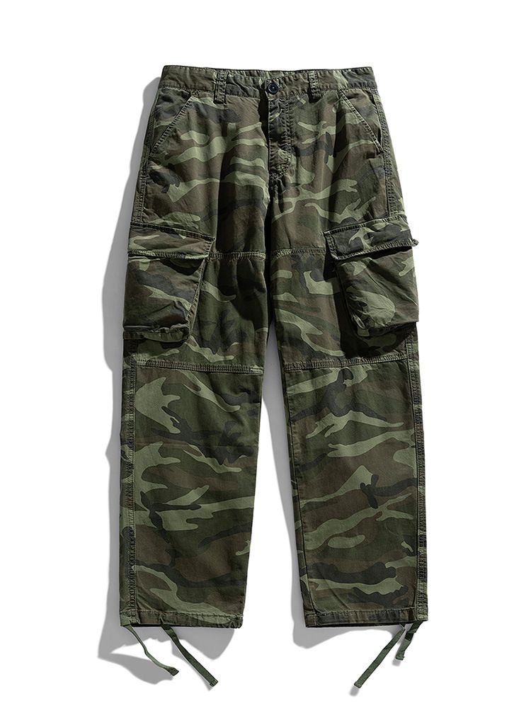 Manufacturer custom all over printed work camouflage trousers man utility pocket  pocket camo baggy cargo pants men  Casual