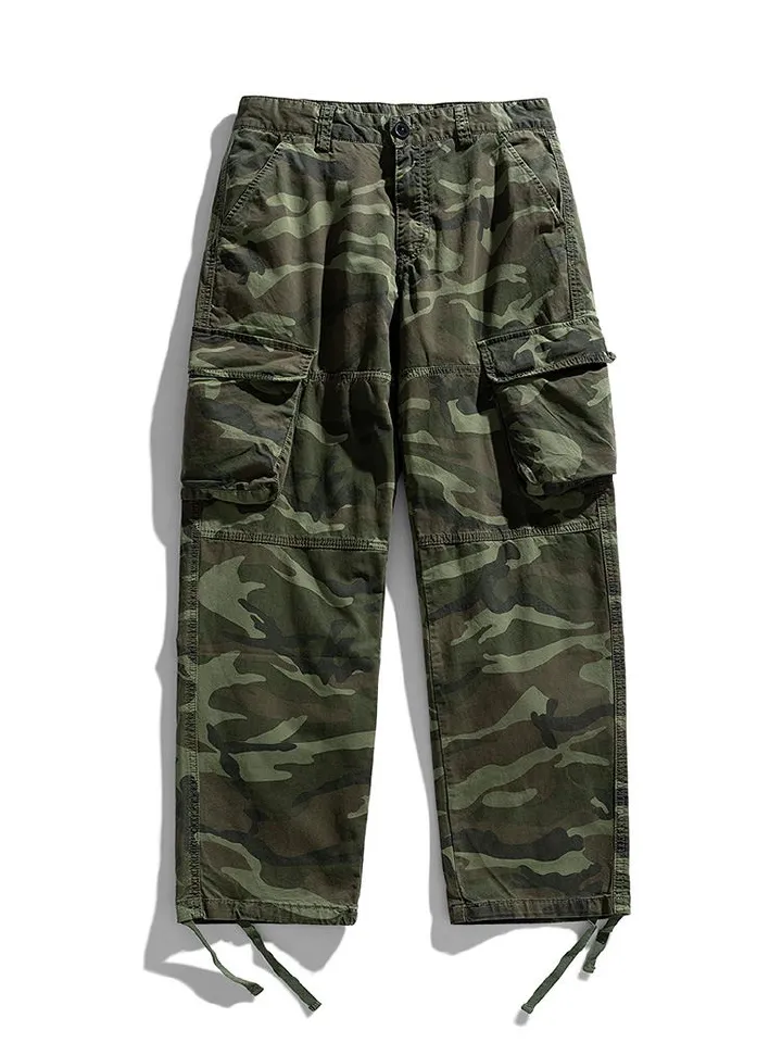 Manufacturer custom all over printed work camouflage trousers man utility pocket  pocket camo baggy cargo pants men  Casual