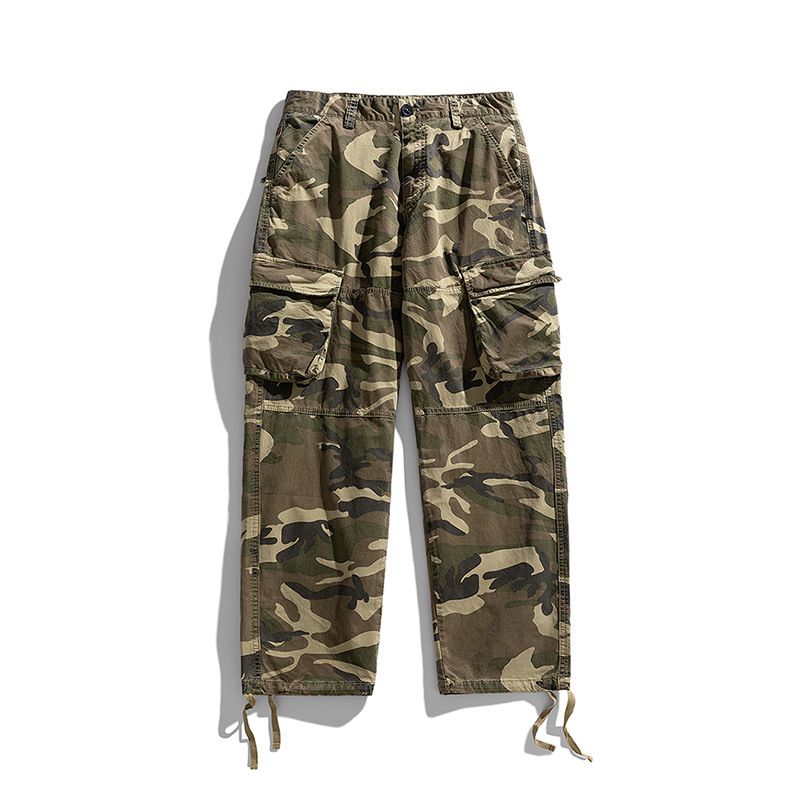 Manufacturer custom all over printed work camouflage trousers man utility pocket  pocket camo baggy cargo pants men  Casual