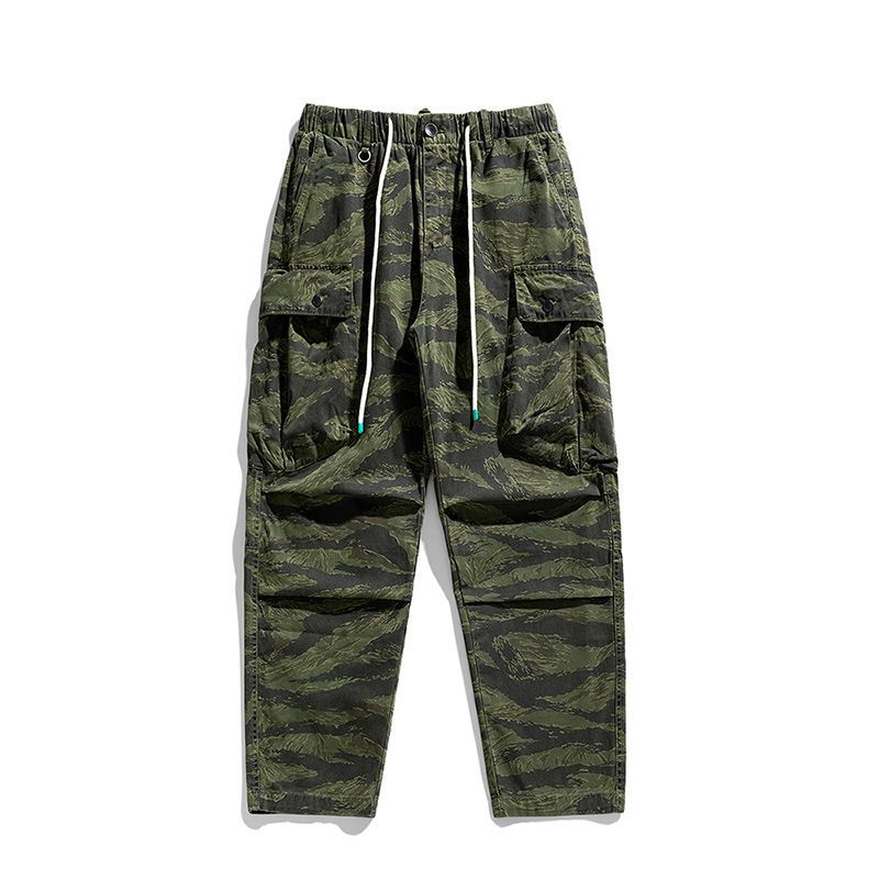 Six Pocket Cargo Trousers For Men Utility Pants Men's Pants Trousers High Street Trendy Brand Multi Pocket Cargo Trousers  Casual