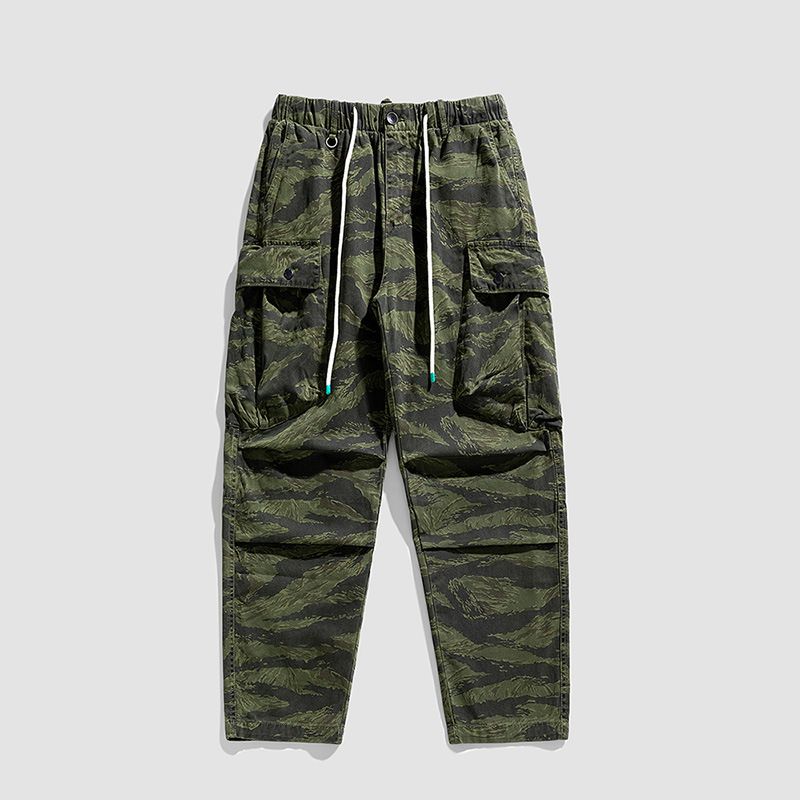 Six Pocket Cargo Trousers For Men Utility Pants Men's Pants Trousers High Street Trendy Brand Multi Pocket Cargo Trousers  Casual