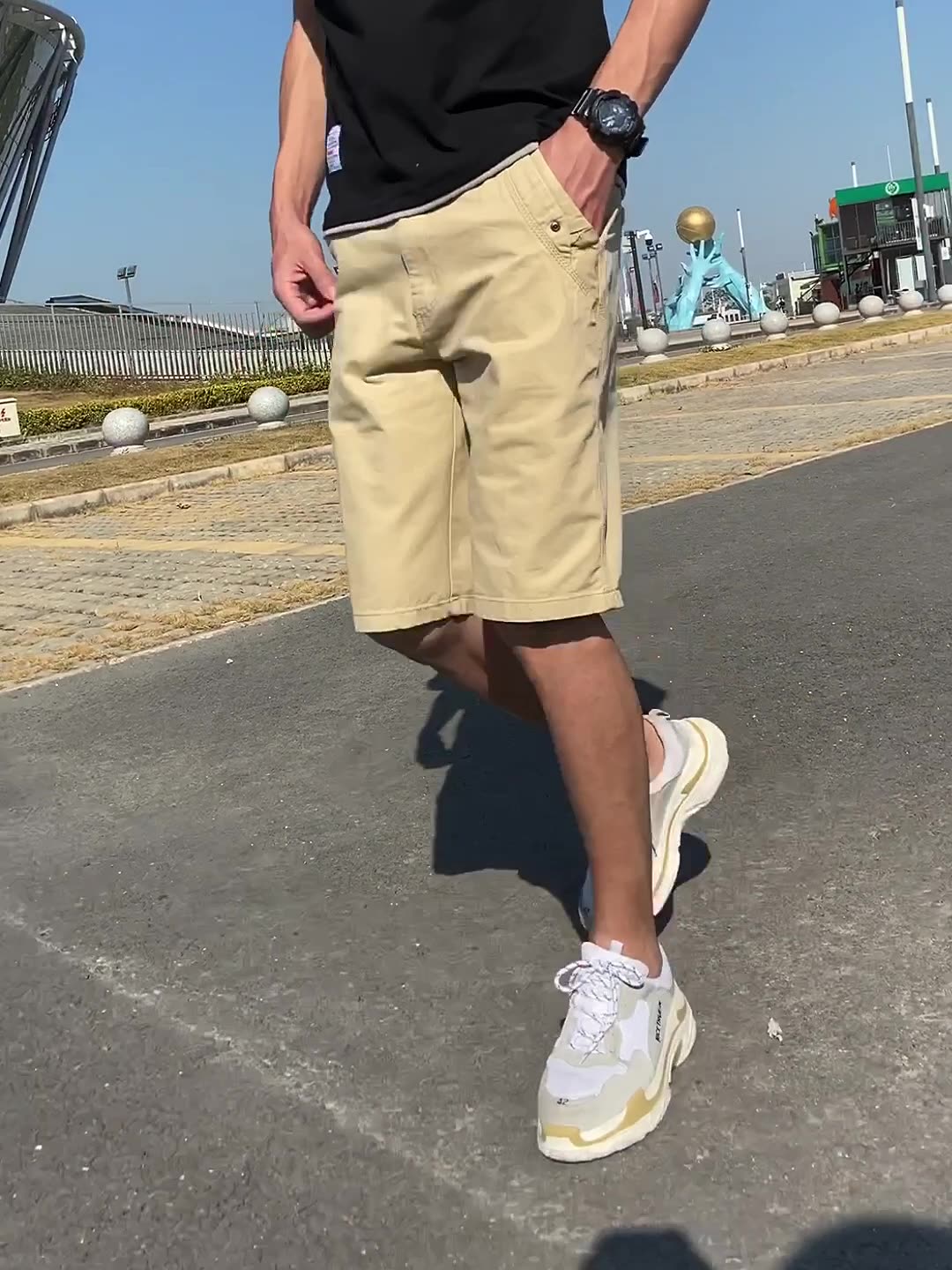 Hot Sale Vintage Chino Shorts Men High Quality Cotton Custom Cargo Shorts Slim Fit Casual Bermuda Shorts Men Shorts