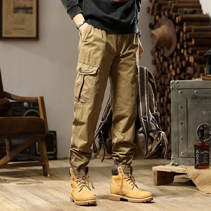 Hot Sale Men's Cotton Polyester Cargo Trousers Workwear Pants Latest Designs Men's Trending Cargo Pants Casual