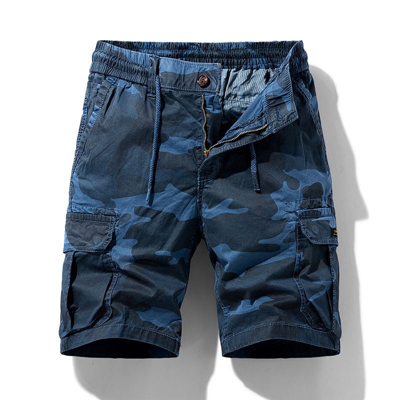 Authentic Camo Cargo Shorts Mens Relaxed Fit Versatility Mens Cargo Shorts Pants Heavy Hardware Cotton Spandex Men Casual Pants Shorts
