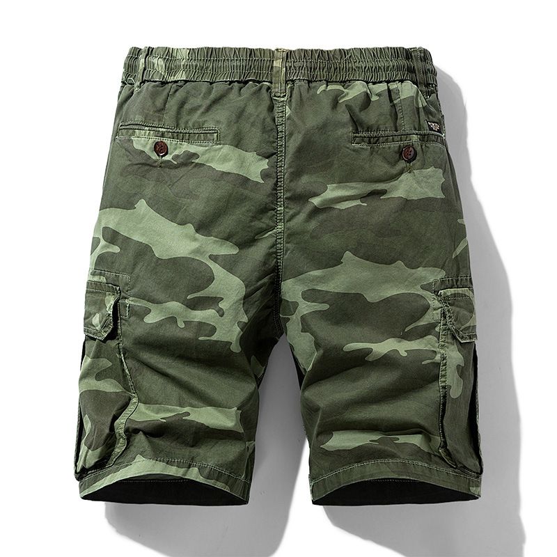 Authentic Camo Cargo Shorts Mens Relaxed Fit Versatility Mens Cargo Shorts Pants Heavy Hardware Cotton Spandex Men Casual Pants Shorts