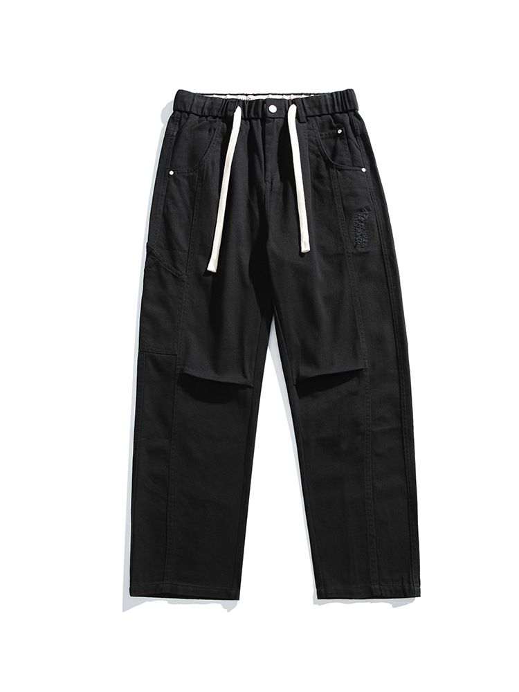 Custom High Quality Men Track Pants Unisex Cargo Baggy Jogger Baggy Oversized Straight Cargo Pant  Casual