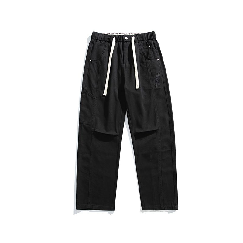 Custom High Quality Men Track Pants Unisex Cargo Baggy Jogger Baggy Oversized Straight Cargo Pant  Casual