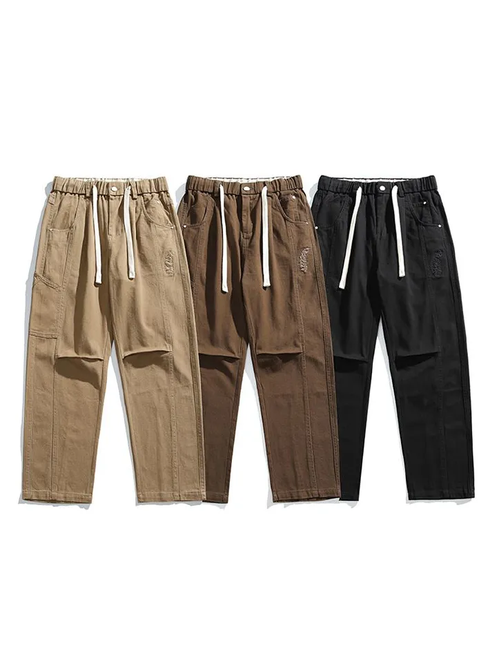 Custom High Quality Men Track Pants Unisex Cargo Baggy Jogger Baggy Oversized Straight Cargo Pant  Casual
