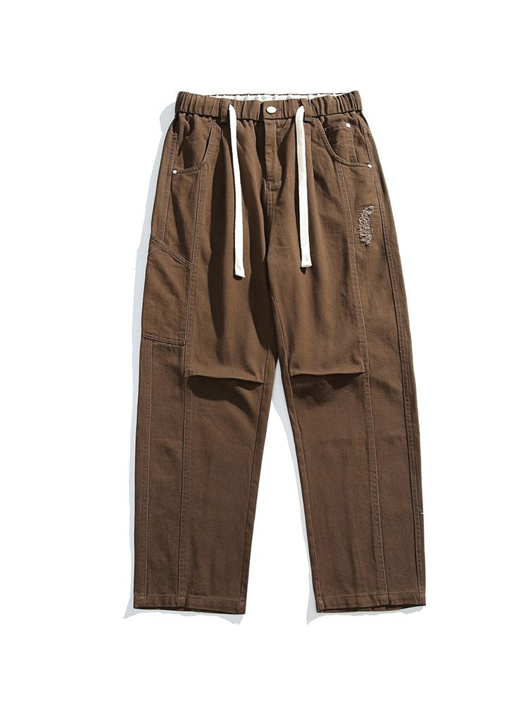 Custom High Quality Men Track Pants Unisex Cargo Baggy Jogger Baggy Oversized Straight Cargo Pant  Casual