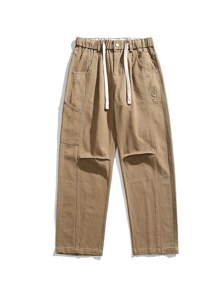 Custom High Quality Men Track Pants Unisex Cargo Baggy Jogger Baggy Oversized Straight Cargo Pant  Casual