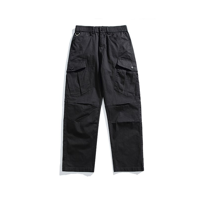 Autumn Thick Workwear Casual Pants High Waist Loose Fit Stretch Cotton Baggy Fitness Style Pocket Wholesale Straight Cargo Pant  Casual