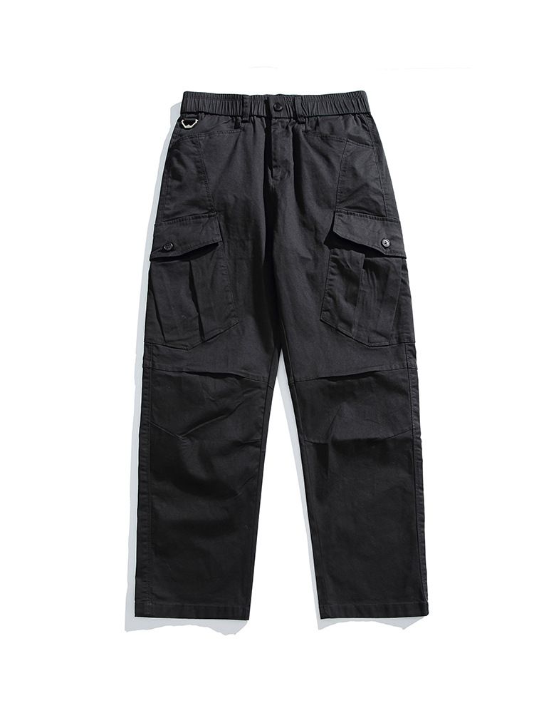 Autumn Thick Workwear Casual Pants High Waist Loose Fit Stretch Cotton Baggy Fitness Style Pocket Wholesale Straight Cargo Pant  Casual