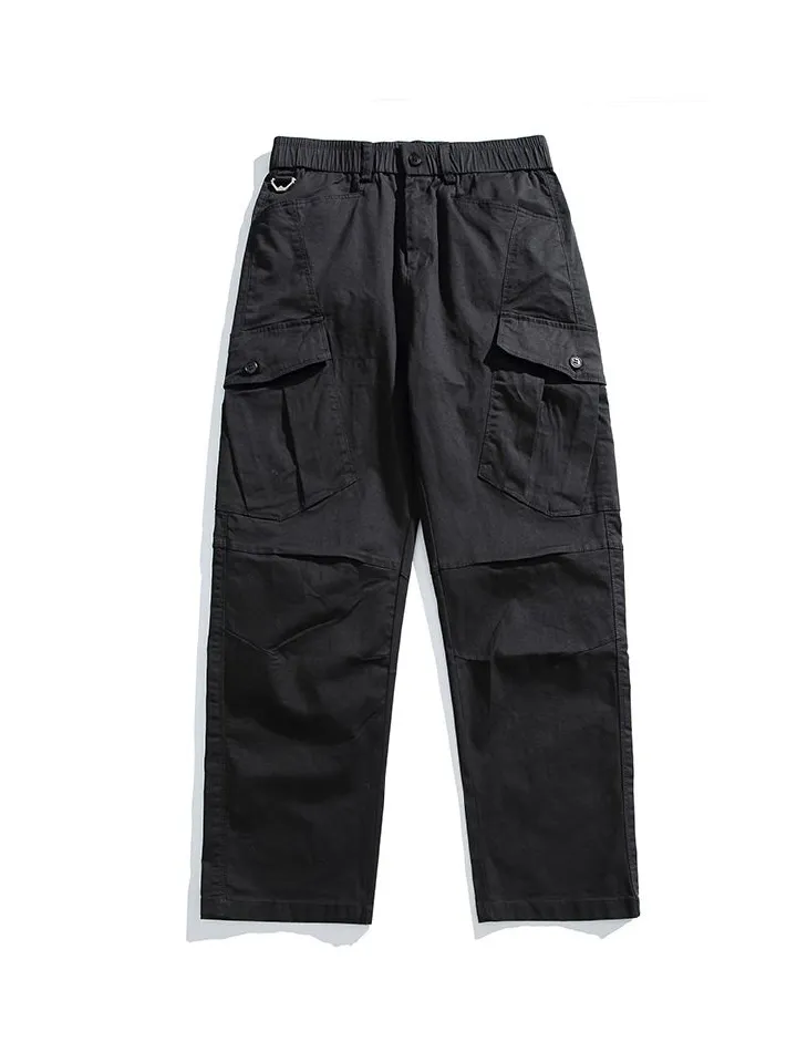 Autumn Thick Workwear Casual Pants High Waist Loose Fit Stretch Cotton Baggy Fitness Style Pocket Wholesale Straight Cargo Pant  Casual