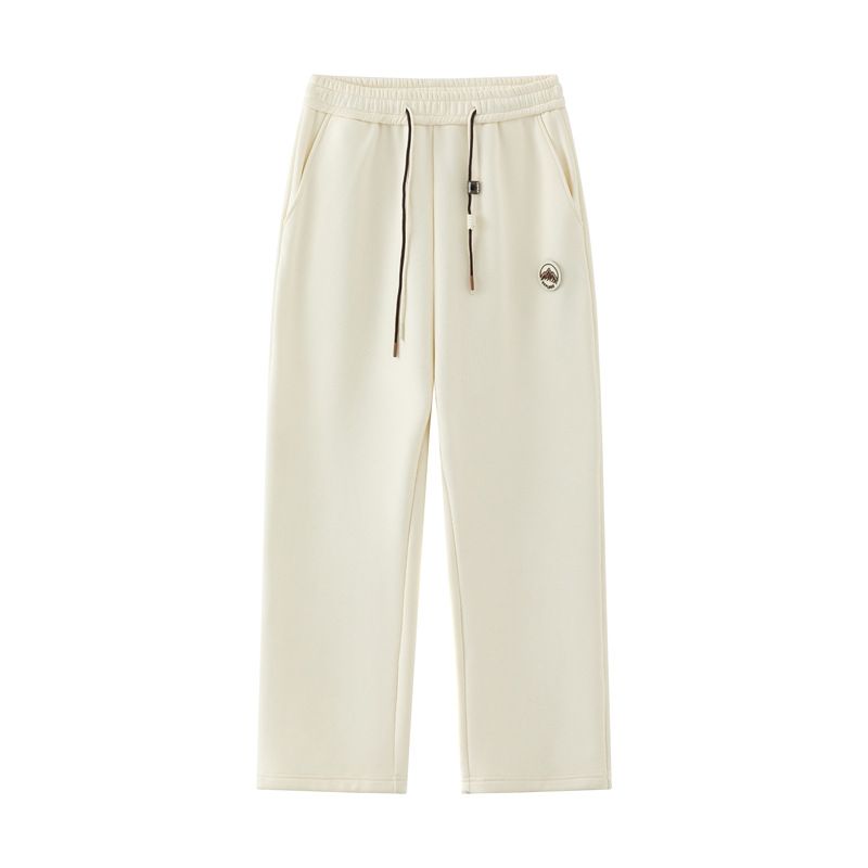 Polyester Black Straight Cut Wide Leg Sweatpants Custom Blank Plain Baggy Loose Fit Sweatpants Men Casual