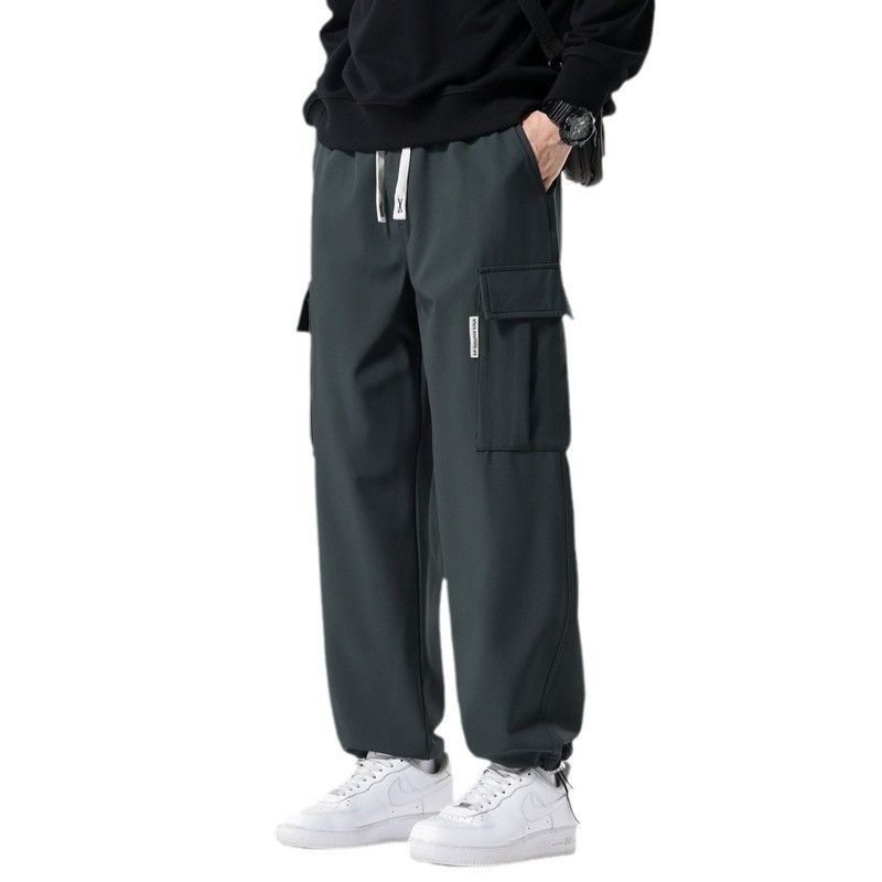Men Baggy Oversized Loose Cargo Track Sweats Pant Homme Custom Men Cotton Wide Straight Leg Baggy Sweatpants  Casual