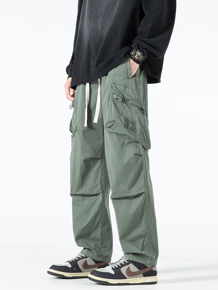Autumn Thick Workwear Casual Pants High Waist Loose Fit Stretch Cotton Baggy Fitness Style Pocket Wholesale Straight Cargo Pant  Casual