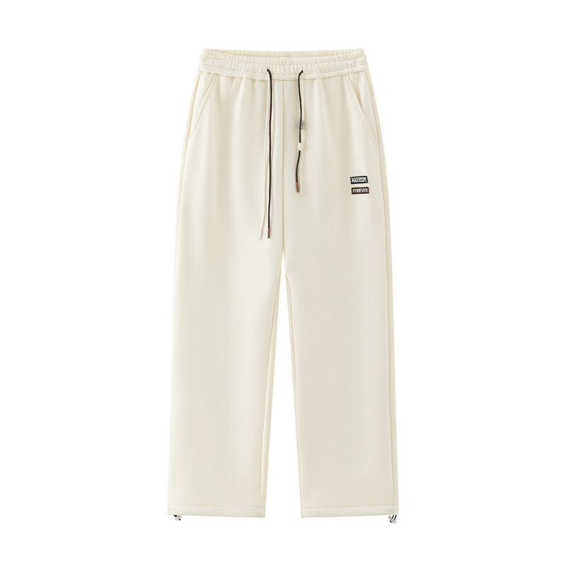 Black Straight Cut Wide Leg Sweatpants Custom Blank Plain Baggy Loose Fit Sweatpants Men  Casual