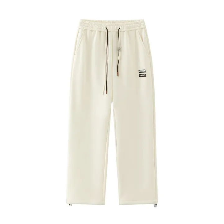 Black Straight Cut Wide Leg Sweatpants Custom Blank Plain Baggy Loose Fit Sweatpants Men  Casual