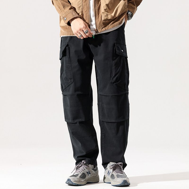 Autumn Versatile Sports Casual Work Pants Heavyweight Tactical Wide Leg Mid Waist Waterproof Camouflage Styled Washed Decoration Casual