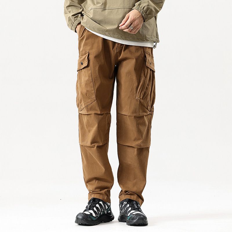 Autumn Versatile Sports Casual Work Pants Heavyweight Tactical Wide Leg Mid Waist Waterproof Camouflage Styled Washed Decoration Casual