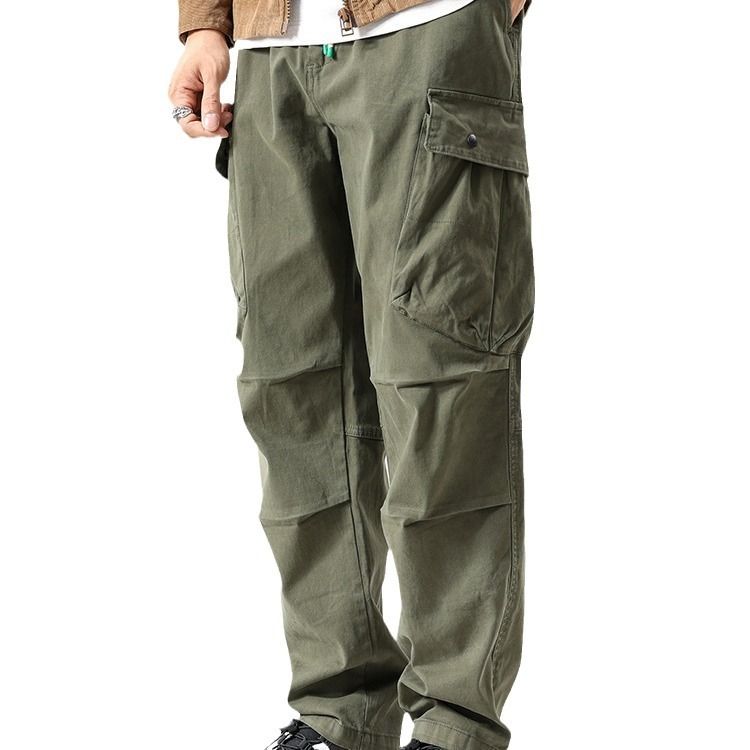 Autumn Versatile Sports Casual Work Pants Heavyweight Tactical Wide Leg Mid Waist Waterproof Camouflage Styled Washed Decoration Casual