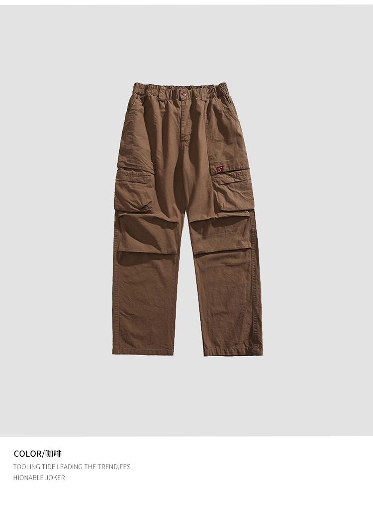 Autumn Thick Workwear Casual Pants High Waist Loose Fit Stretch Cotton Baggy Fitness Style Pocket Wholesale Straight Cargo Pant Casual