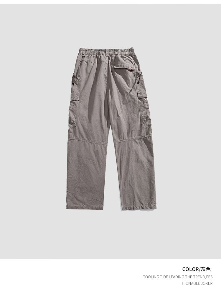 Autumn Thick Workwear Casual Pants High Waist Loose Fit Stretch Cotton Baggy Fitness Style Pocket Wholesale Straight Cargo Pant Casual