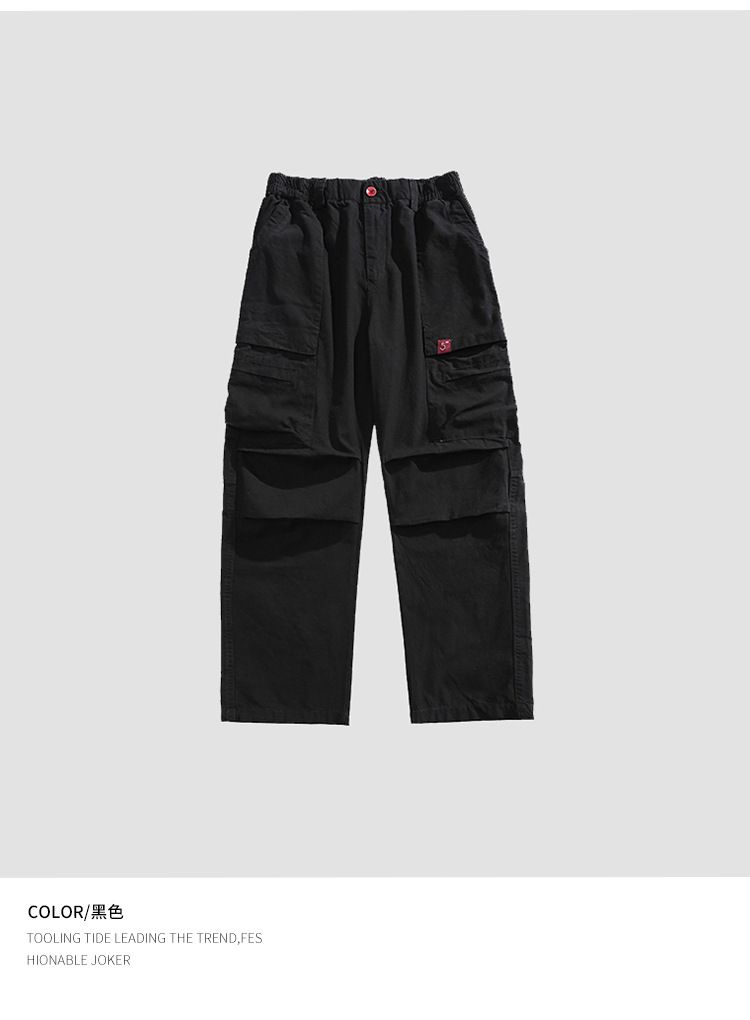 Autumn Thick Workwear Casual Pants High Waist Loose Fit Stretch Cotton Baggy Fitness Style Pocket Wholesale Straight Cargo Pant Casual