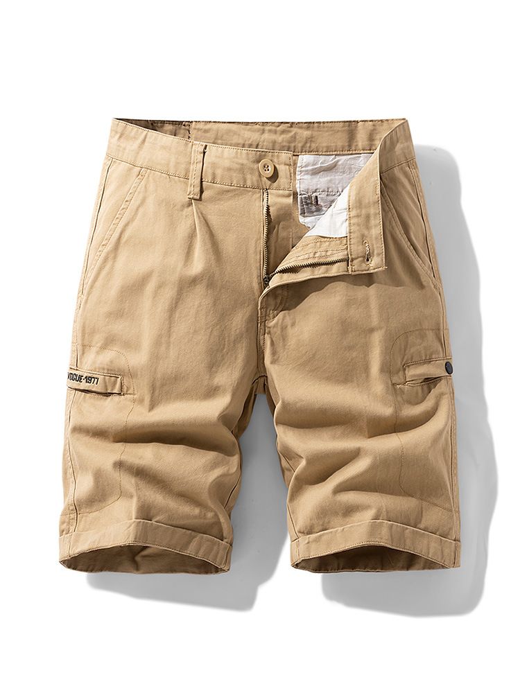 Washed Bermuda Chino Plus Size Men's Clothing Cargo Shorts with Side Pockets  Men's Clothing  Bottoms  Shorts